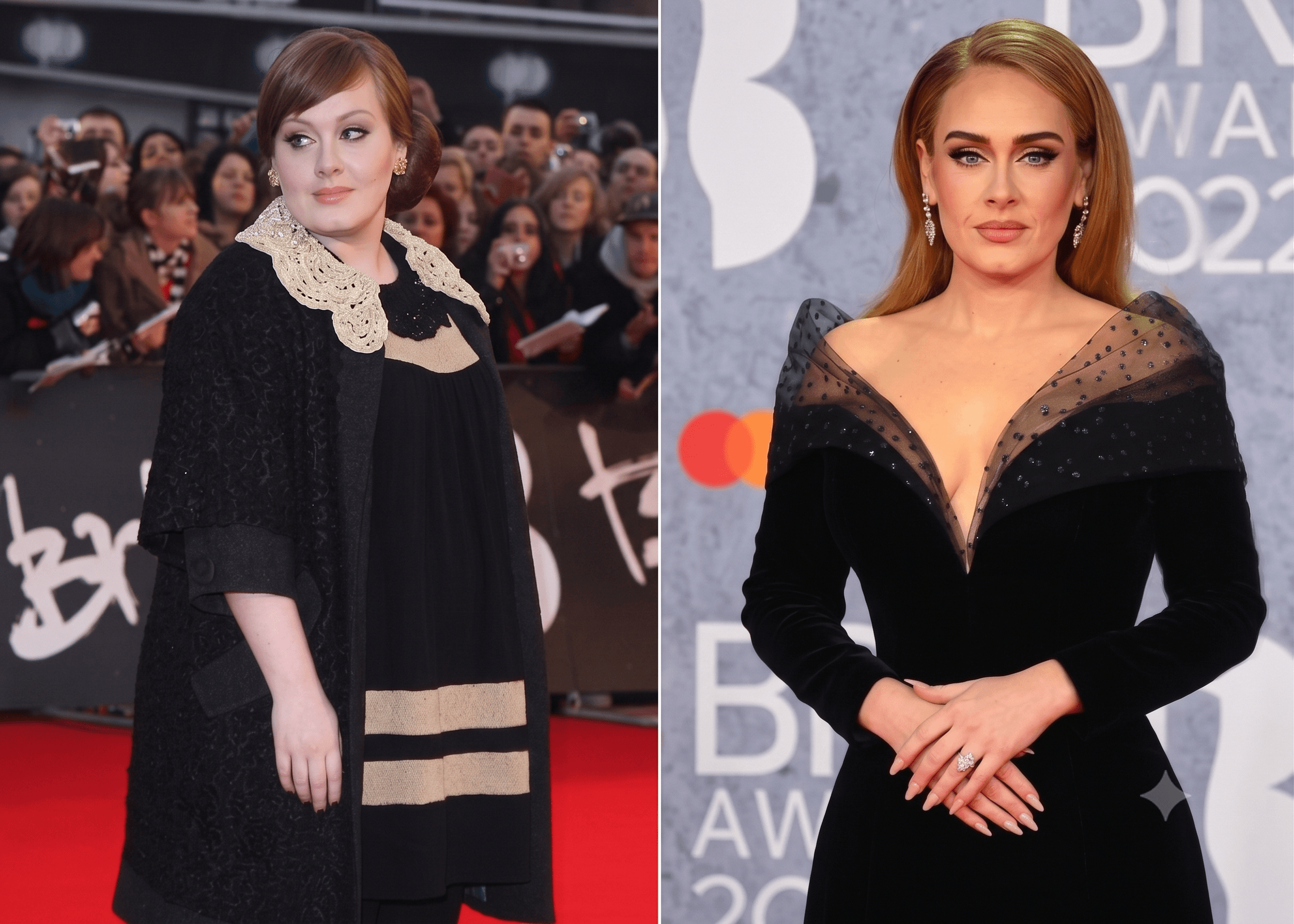 Before and after weight loss transformation